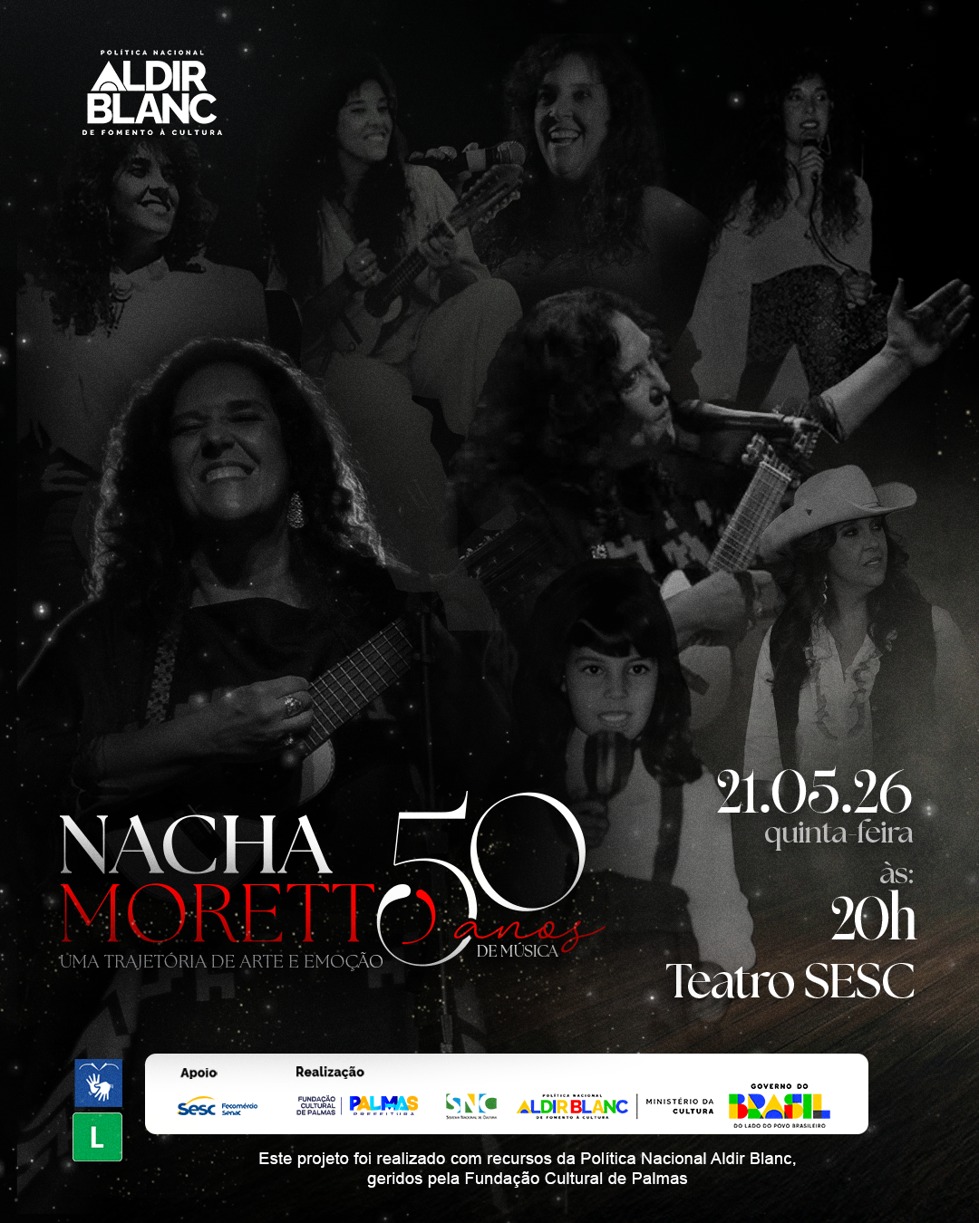 Nacha Moretto celebra 50 anos de carreira com espetáculo inédito no Teatro Sesc Palmas